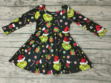 Load image into Gallery viewer, Baby girls Christmas cartoon present twirl dresses
