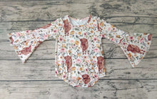 Load image into Gallery viewer, Baby girls pink heifer long sleeve rompers

