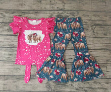Load image into Gallery viewer, Baby Girls cute cow western heifer bell pants clothing
