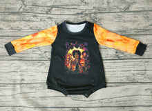 Load image into Gallery viewer, Baby girls Halloween black orange long sleeve rompers
