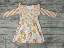 Load image into Gallery viewer, Baby girls pumpkin leaves long sleeve dresses
