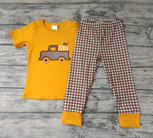 Load image into Gallery viewer, Baby Boys pumpkin tractor embroidered pants sets
