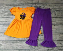 Load image into Gallery viewer, Baby girls Halloween witch ruffle pants clothes
