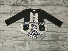 Load image into Gallery viewer, Baby girls fall leopard lace rompers
