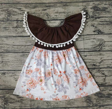 Load image into Gallery viewer, Baby girls summer floral off shoulder knee length dresses
