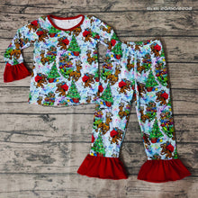 Load image into Gallery viewer, Baby girls christmas cartoon dogs pajamas pants sets
