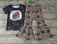 Load image into Gallery viewer, Baby girls Halloween witch leopard bell pants sets
