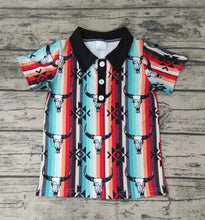 Load image into Gallery viewer, Baby Boys western cow stripe buttons shirts
