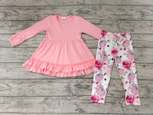 Load image into Gallery viewer, Baby girls pumpkin floral scarf pink legging clothes sets
