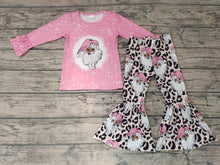 Load image into Gallery viewer, Baby Girls Christmas pink santa bell pants clothes sets
