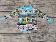 Load image into Gallery viewer, Baby boys Western Cow Button shirts Tops
