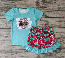 Load image into Gallery viewer, Baby girls western heifer summer shorts sets
