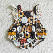 Load image into Gallery viewer, Baby girls Halloween pumpkin bubbles rompers
