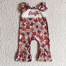 Load image into Gallery viewer, Baby girls there pumpkin floral rompers

