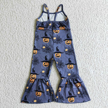 Load image into Gallery viewer, Baby girls Halloween grey pumpkin Jumpsuits
