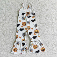 Load image into Gallery viewer, Baby girls Halloween pumpkin strap Jumpsuits rompers
