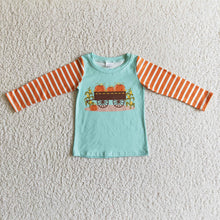 Load image into Gallery viewer, Baby boys pumpkin tractor shirts
