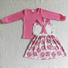 Load image into Gallery viewer, Halloween baby girls pink pumpkin skirt fall clothes sets
