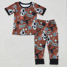 Load image into Gallery viewer, Baby Boys Western Cow Brown Pajamas sets
