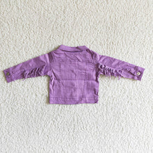 Load image into Gallery viewer, Baby girls lavender tassel denim jackets
