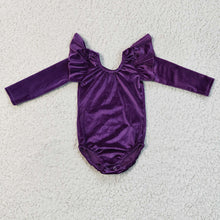 Load image into Gallery viewer, Baby Girls 7 Colors Velvet Long Sleeve Leotards Rompers
