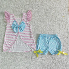 Load image into Gallery viewer, Baby girls Easter bunny rabbit bow shorts clothing sets
