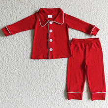 Load image into Gallery viewer, Baby Boys red color cotton Christmas pajamas pants clothes sets
