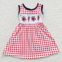 Load image into Gallery viewer, Baby Girls 4th Of July Bow Knee Length Dresses
