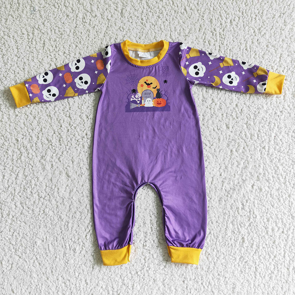 Baby boys halloween ghost pumpkin rompers