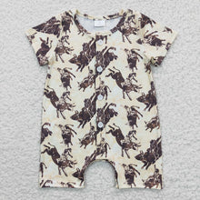 Load image into Gallery viewer, Baby Boys Rodeo Horse Summer Rompers
