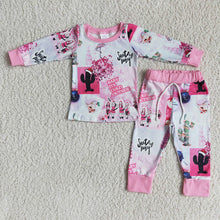 Load image into Gallery viewer, Baby Girls Christmas Pink pajamas
