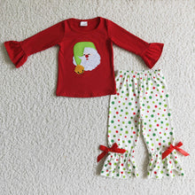 Load image into Gallery viewer, Baby girls Santa pajamas pants clothes sets

