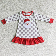 Load image into Gallery viewer, Baby Girls Santa Dots Christmas ruffle Dresses
