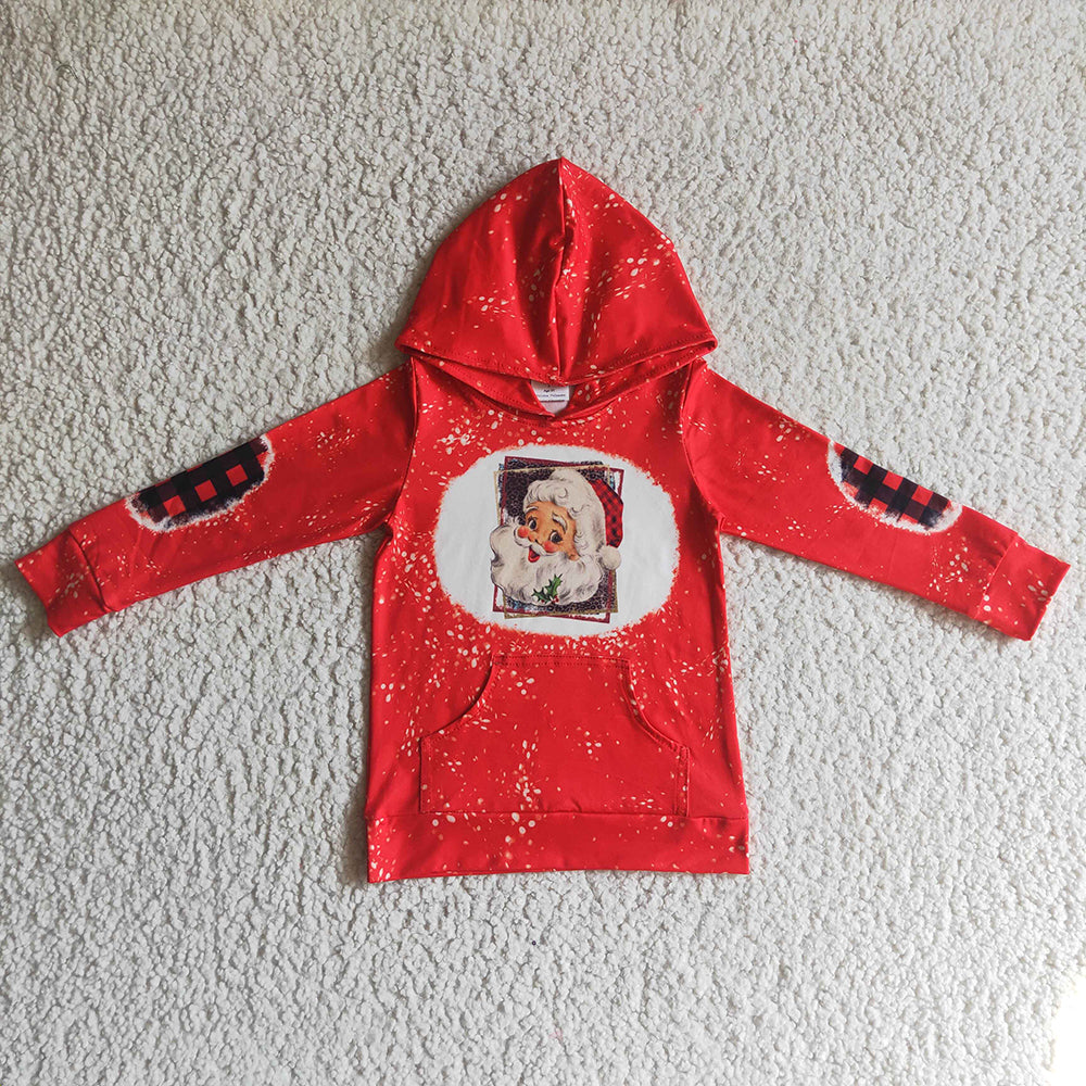 Baby kids Christmas santa hoodie long sleeve tops