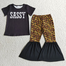 Load image into Gallery viewer, Black sassy leopard set
