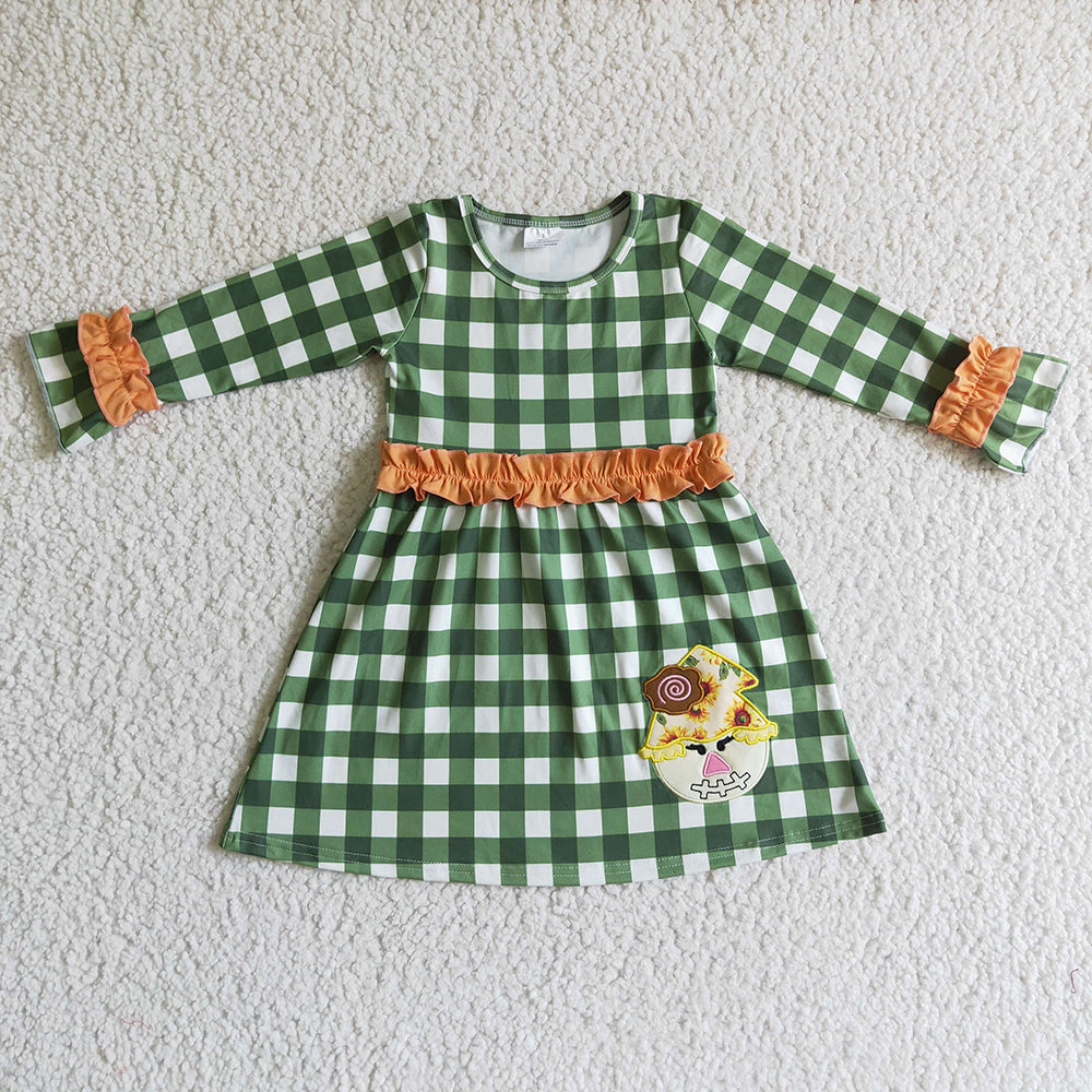 Baby girls Halloween scarecrow knee length dresses