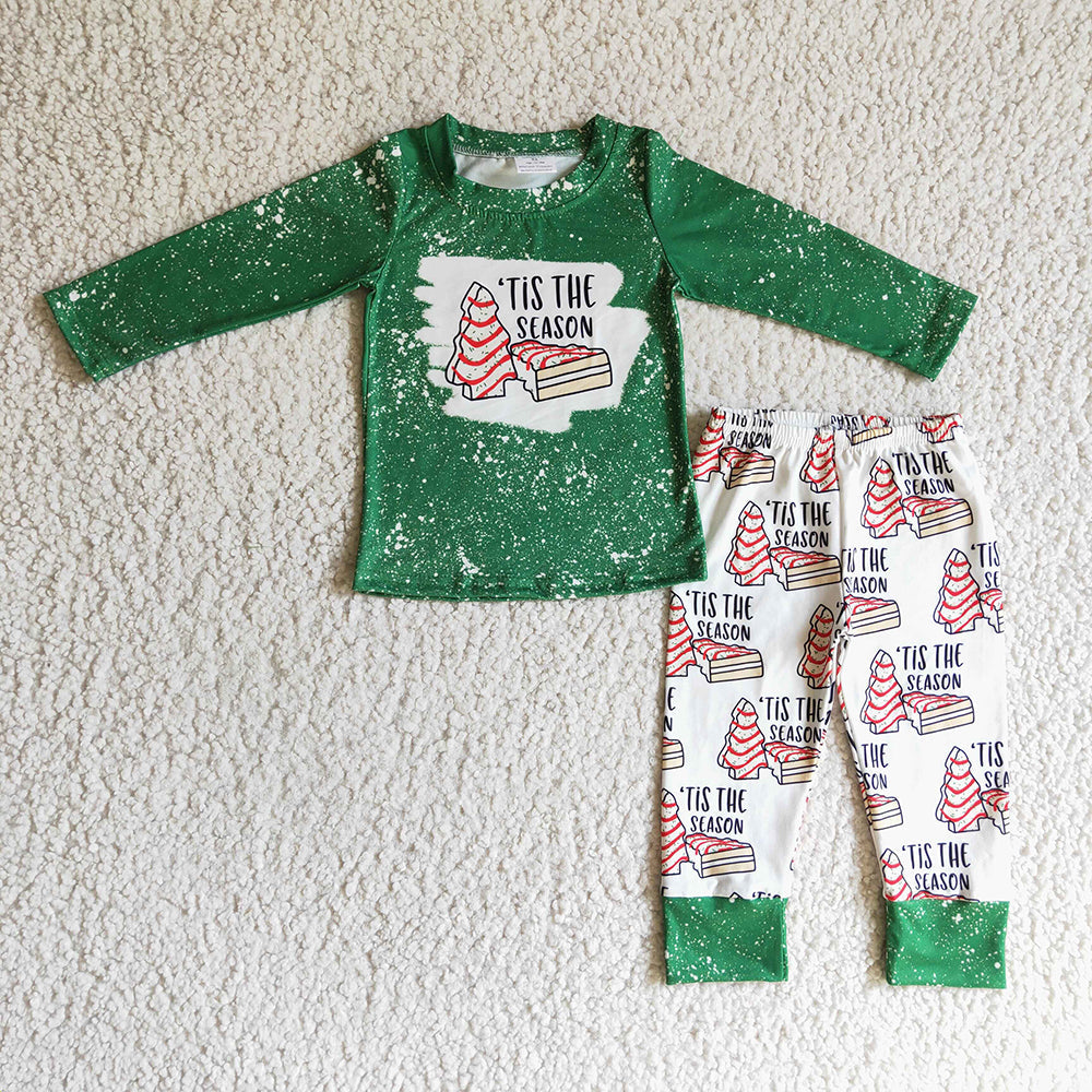 Baby Boys green season Christmas pants clothes sets