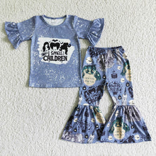 Load image into Gallery viewer, Baby girls witch grey Halloween bell pant sets
