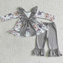 Load image into Gallery viewer, Grey Christmas Cartoon Bow sets
