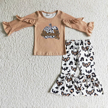 Load image into Gallery viewer, Baby girls fall brown Halloween pumpkin pants sets
