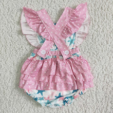 Load image into Gallery viewer, Baby girls starfish summer rompers
