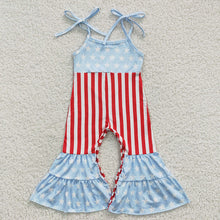 Load image into Gallery viewer, Baby Girls 4th Of July Stars Bell Bottom Jumpsuits
