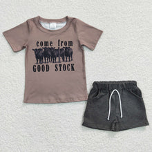 Load image into Gallery viewer, Baby Boys Summer Western Cotton Tie Shorts Sets
