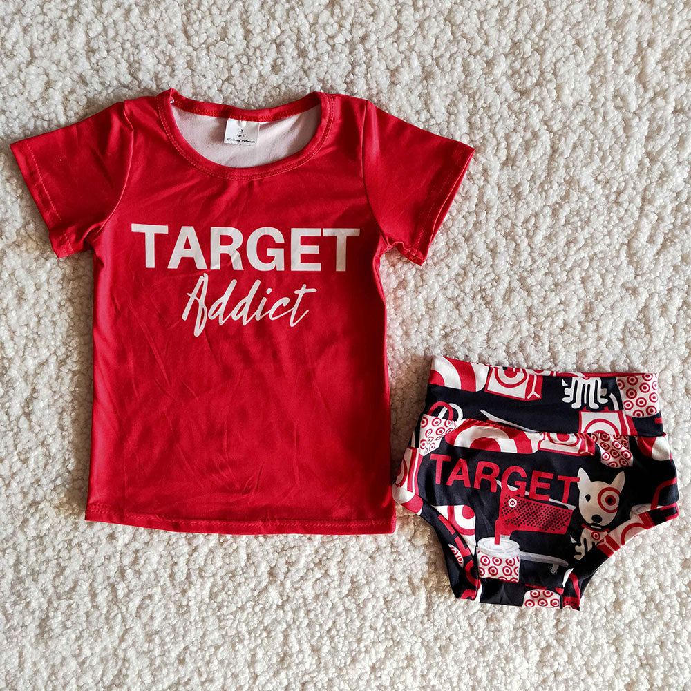 Letter TARGET red bummie set