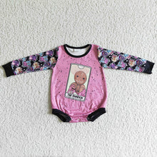 Load image into Gallery viewer, Baby girls Halloween pumpkin Lavender rompers
