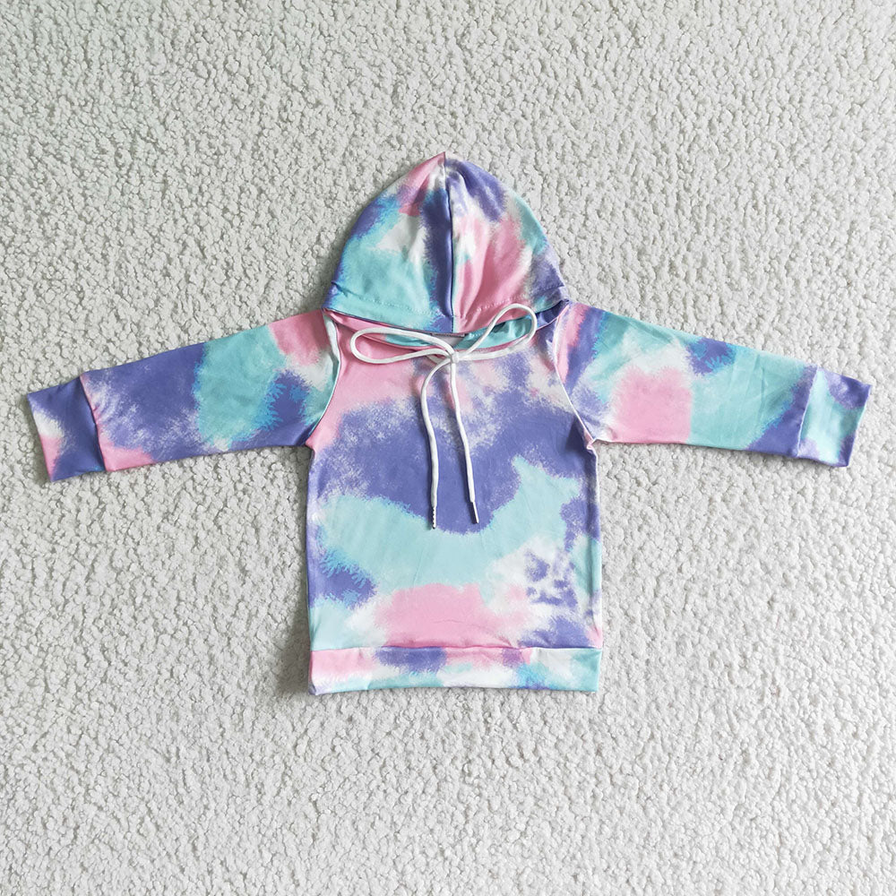 Baby Kids Tie Dye Hooded Long Sleeve Top Shirts