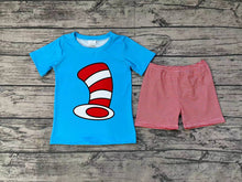 Load image into Gallery viewer, Baby Boys Blue Dr Reading Hats Tee Stripes Shorts Clothes Sets
