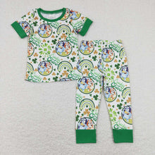 Load image into Gallery viewer, Baby Boys Lucky Charm Dog Short Sleeve Top Pants St Patrick Day Clothes Sets

