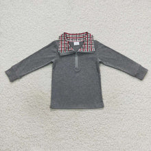 Load image into Gallery viewer, Baby Boys Christmas Plaid Long Sleeve Pullover Tee Shirt Tops
