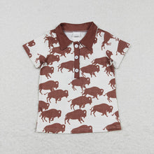 Load image into Gallery viewer, Baby Boys Cow Western Short Sleeve Buttons Shirts Tops
